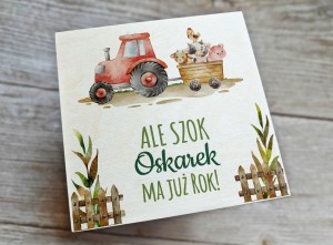 Drewniane  pudełeczko na Roczek - wzór 24