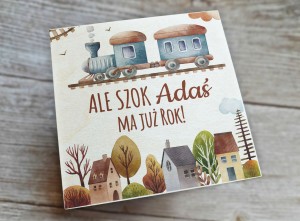 Drewniane  pudełeczko na Roczek - wzór 28