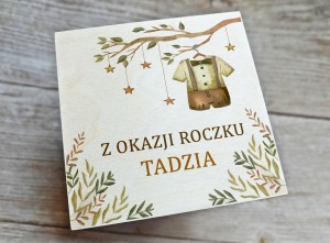 Drewniane  pudełeczko na Roczek - wzór 30