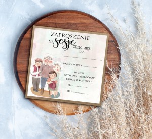 Zaproszenia na sesję FOTO Dzień Babci i Dziadka WZORY