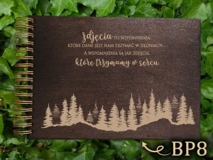 Album z grawerem bejcowany BP8