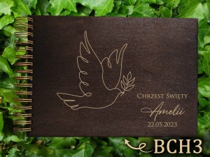 Album z grawerem bejcowany BCH3