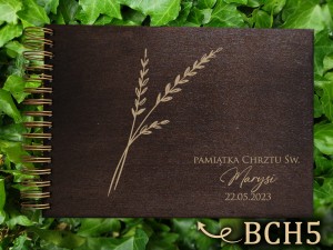 Album z grawerem bejcowany BCH5