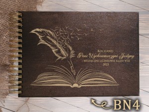 Album z grawerem bejcowany BN4