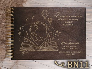 Album z grawerem bejcowany BN11