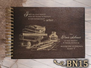 Album z grawerem bejcowany BN15