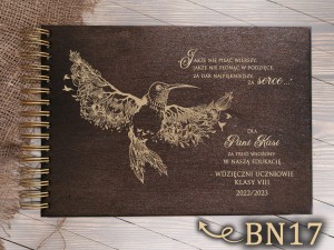 Album z grawerem bejcowany BN17