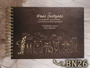 Album z grawerem bejcowany BN26