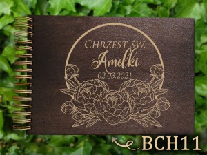 Album z grawerem bejcowany BCH11