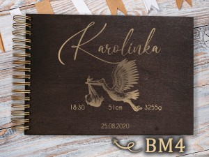Album z grawerem bejcowany BM4