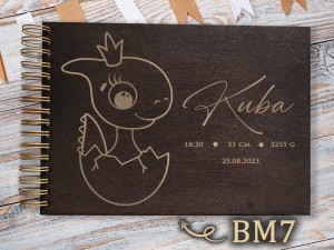 Album z grawerem bejcowany BM7