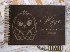 Album z grawerem bejcowany BM8