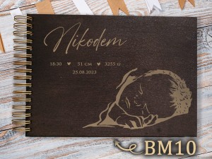 Album z grawerem bejcowany BM10