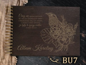 Album z grawerem bejcowany BU7