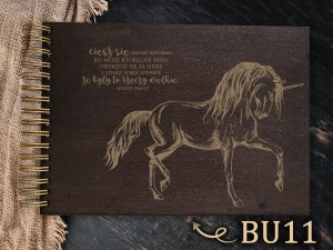 Album z grawerem bejcowany BU11