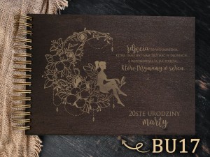 Album z grawerem bejcowany BU17