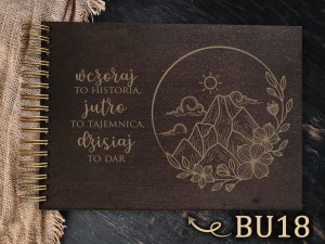 Album z grawerem bejcowany BU18