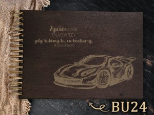 Album z grawerem bejcowany BU24