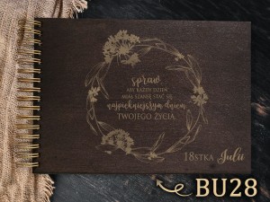 Album z grawerem bejcowany BU28