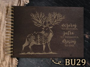 Album z grawerem bejcowany BU29