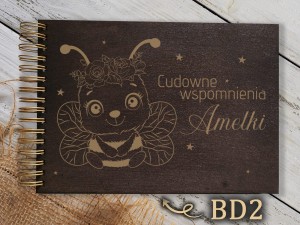 Album z grawerem bejcowany BD2