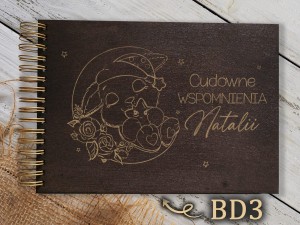 Album z grawerem bejcowany BD3