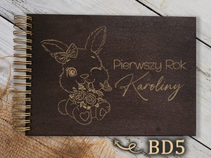 Album z grawerem bejcowany BD5