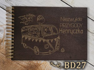 Album z grawerem bejcowany BD27