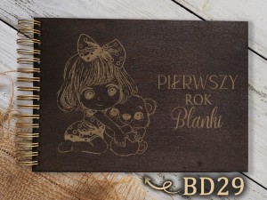 Album z grawerem bejcowany BD29