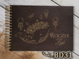 Album z grawerem bejcowany BD31