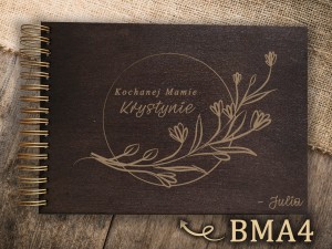 Album z grawerem bejcowany BMA4
