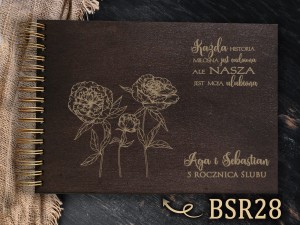 Album z grawerem bejcowany BSR28