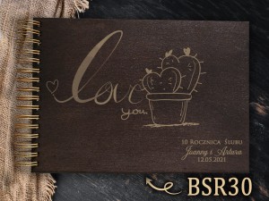 Album z grawerem bejcowany BSR30