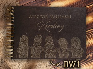 Album z grawerem bejcowany BW1
