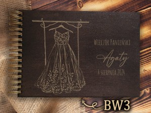 Album z grawerem bejcowany BW3