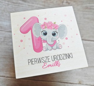 Drewniane  pudełeczko na Roczek - wzór 10