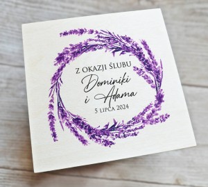 Drewniana pamiątka na Ślub - wzór 16