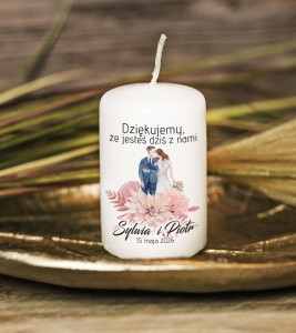 Świeca- podziękowanie dla Gości - ŚLUB- nr 69
