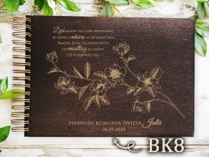 Album z grawerem bejcowany BK8