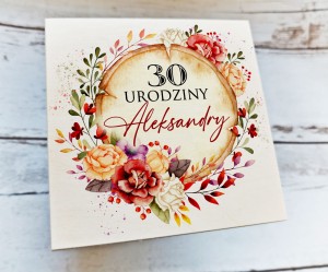 Drewniane pudełko z życzeniami -WZÓR 5