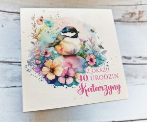 Drewniane pudełko z życzeniami -WZÓR 34