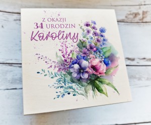 Drewniane pudełko z życzeniami -WZÓR 48