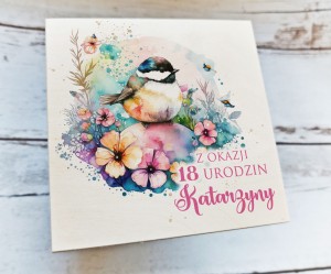 Drewniana pamiątka z życzeniami - WZÓR 34